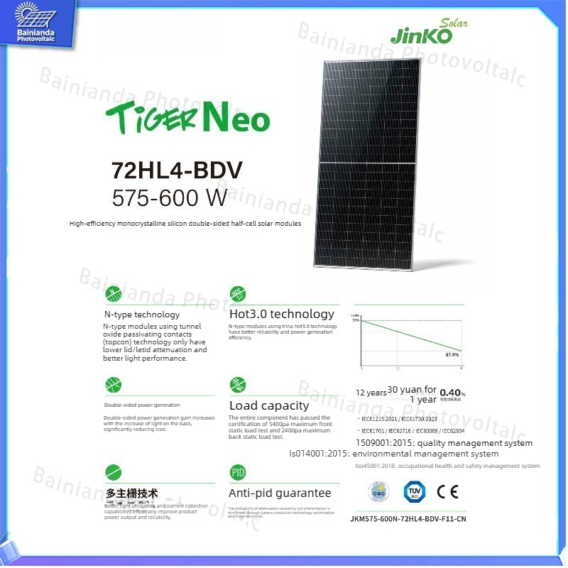 Jinko 590W Yüksek Güçlü Güneş  - Jinko Solar Panel N-Type incelemesi ve fiyatı