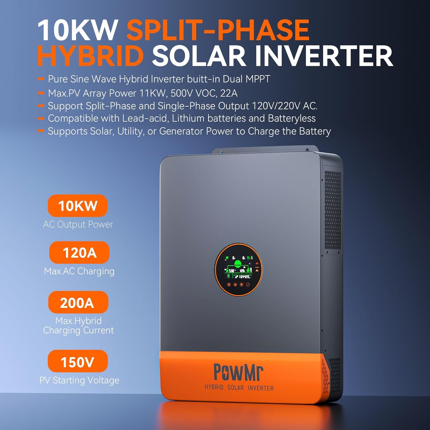 PowMr 10KW Bölünmüş Faz İnvert - Flexible Solar Panel incelemesi ve fiyatı